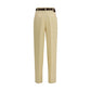 Beige Linen Casual Pants