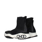 Black Fabric Ankle Boots