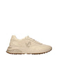 Beige Fabric Low Top Sneakers
