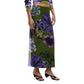 Bicolor Polyester Long Skirt