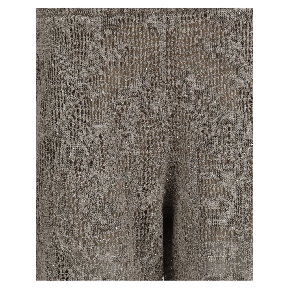 Brown Linen Casual Pants