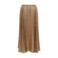 Beige Polyester Midi Skirt