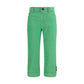 Bicolor Cotton Cropped Jeans