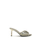 Silver Calf Leather Bos Taurus Stiletto Heel Sandals