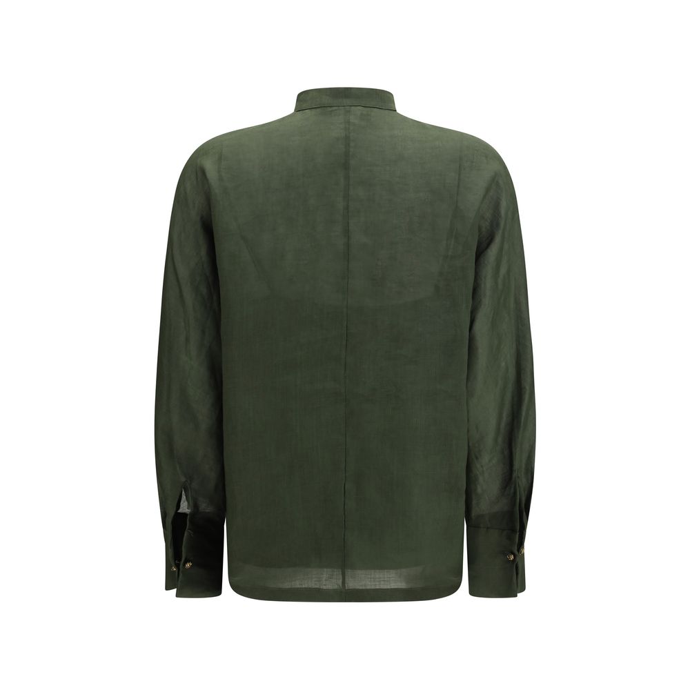 Bicolor Ramie Dress Shirt