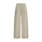Beige Cotton Casual Pants