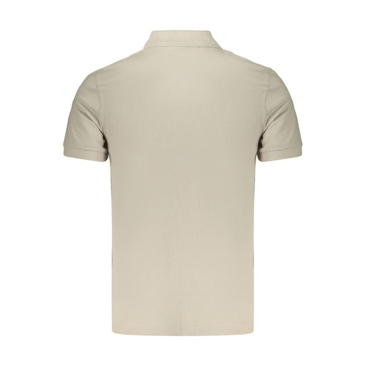 Beige Cotton Men Polo Shirt