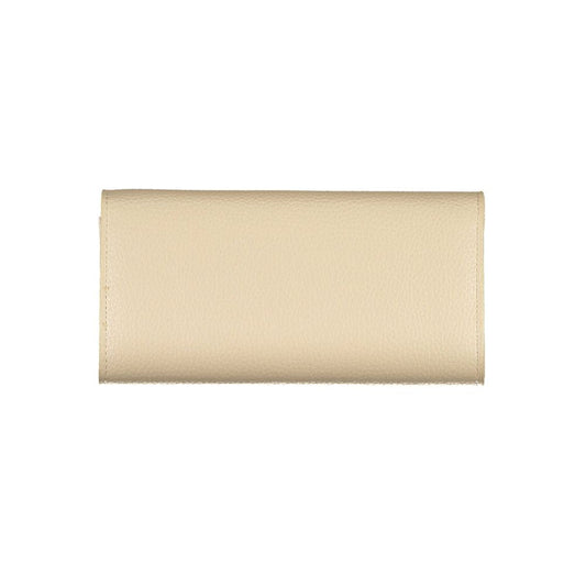 Beige Polyurethane Women Wallet