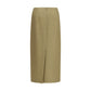 Beige Linen Midi Skirt
