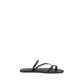 Black Calf Leather Bos Taurus Flat Sandals
