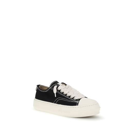 Black Cotton Low Top Sneakers