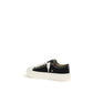 Black Cotton Low Top Sneakers