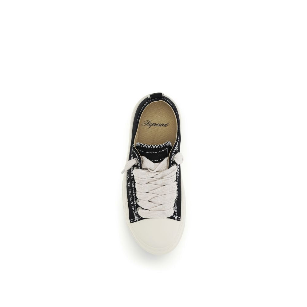 Black Cotton Low Top Sneakers