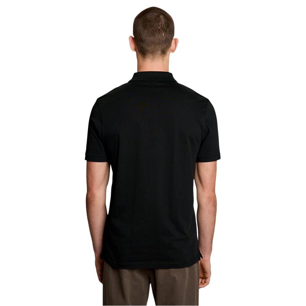 Black Cotton Polo Shirt