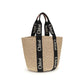 Beige Raffia Backet Bag