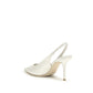 White Silk High Heel Pumps