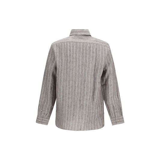 Beige Linen Dress Shirt