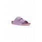 Purple Vegan Leather Flat Sandals