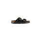 Black Leather Slippers