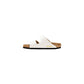 Beige Artificial Leather Flat Sandals