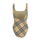 Beige Polyamide One-Piece Swimsuit