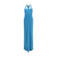 Blue Silk Casual Dress