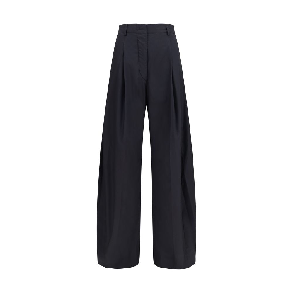 Black Cotton Casual Pants