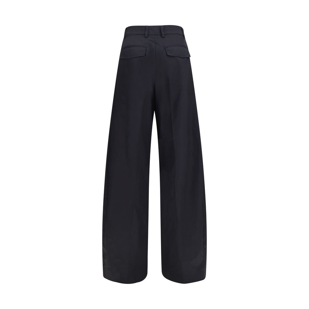 Black Cotton Casual Pants