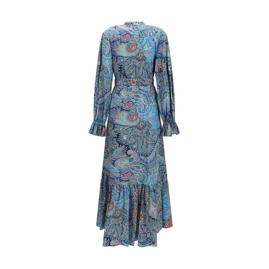 Blue Cotton Casual Dress