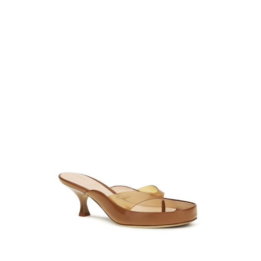 Brown Calf Leather Bos Taurus Stiletto Heel Sandals