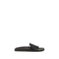 Black Calf Leather Bos Taurus Flat Sandals