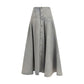 Blue Cotton Midi Skirt