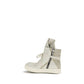 Beige Calf Leather Bos Taurus High Top Sneakers