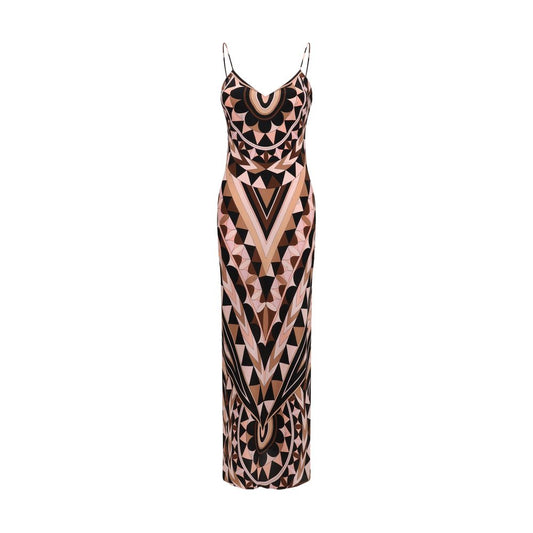 Multicolor Silk Long Dress