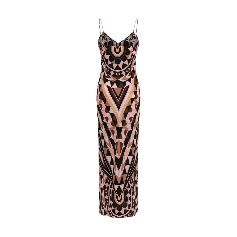 Multicolor Silk Long Dress