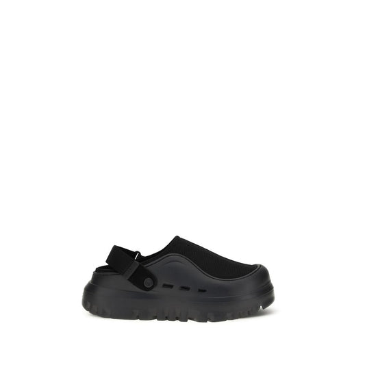 Black Fabric Clogs