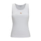 White Cotton Sleeveles T-Shirt