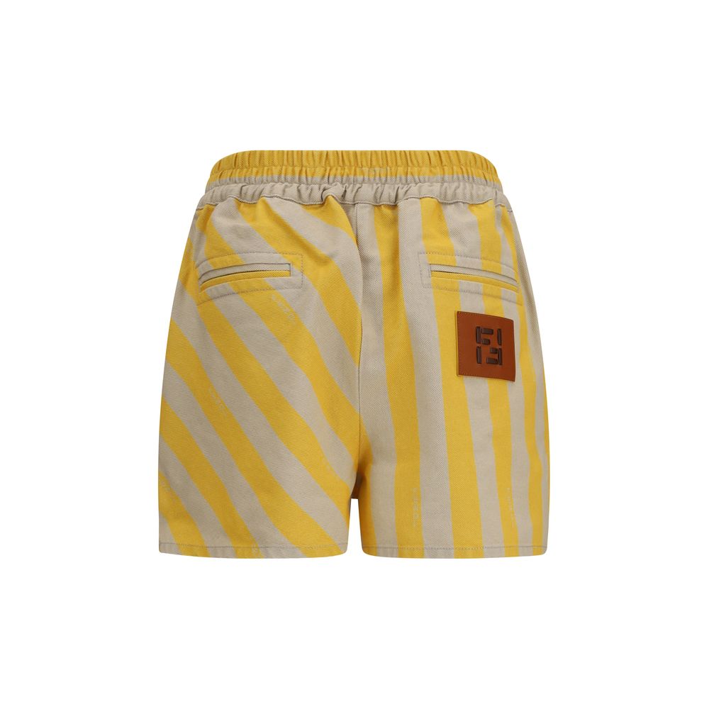 Bicolor Cotton Bermuda Shorts