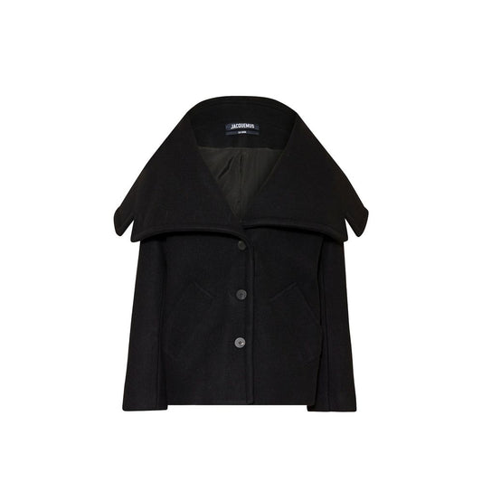Black Virgin Wool Full-Length Jacket