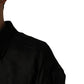 Black Ruffle Detail Semi Sheer Shirt Jacket