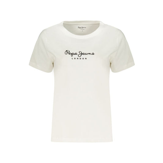 White Cotton Womens T-Shirt