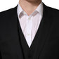 Black Wool 2 Buttons Formal 3 Piece Men Suit