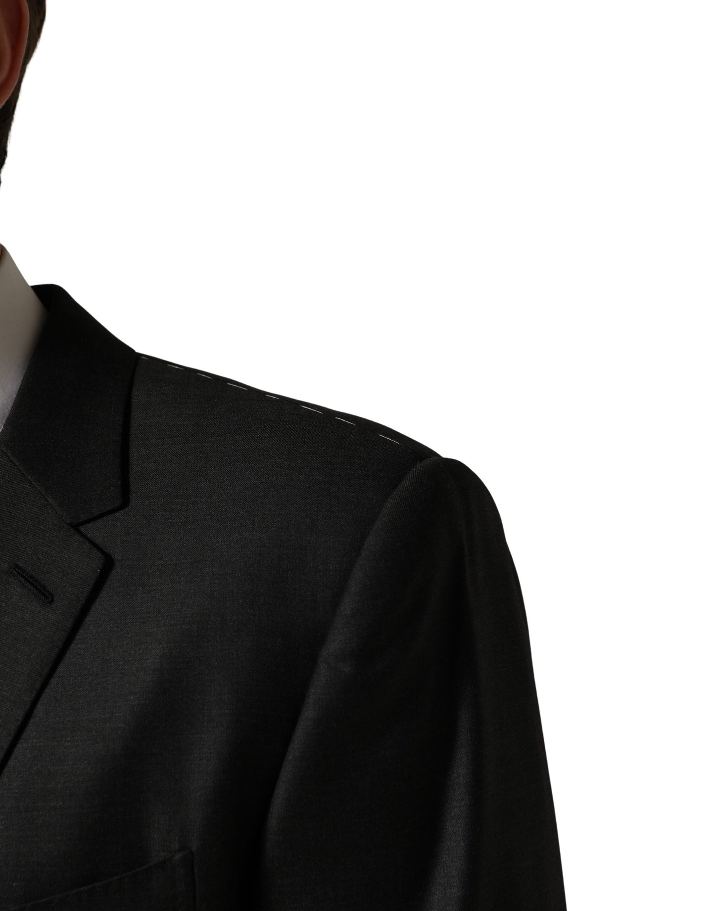 Black Wool 2 Buttons Formal 3 Piece Men Suit