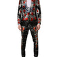 Black Floral 2 Buttons Formal 3 Piece Suit