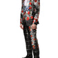 Black Floral 2 Buttons Formal 3 Piece Suit