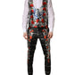 Black Floral 2 Buttons Formal 3 Piece Suit