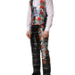 Black Floral 2 Buttons Formal 3 Piece Suit