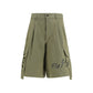 Bicolor Cotton Bermuda Shorts