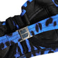 Blue Leopard Print Padded Balconnet Bra Underwear