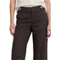 Brown Viscose Casual Pants